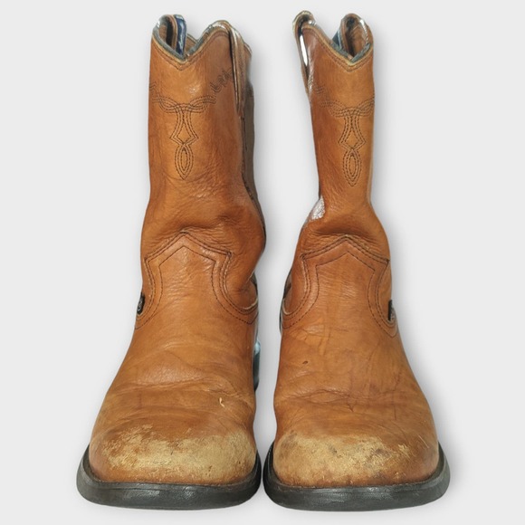 Men's Soft Leather Justin Boots Tan L4608 Size 7B - Picture 3 of 11